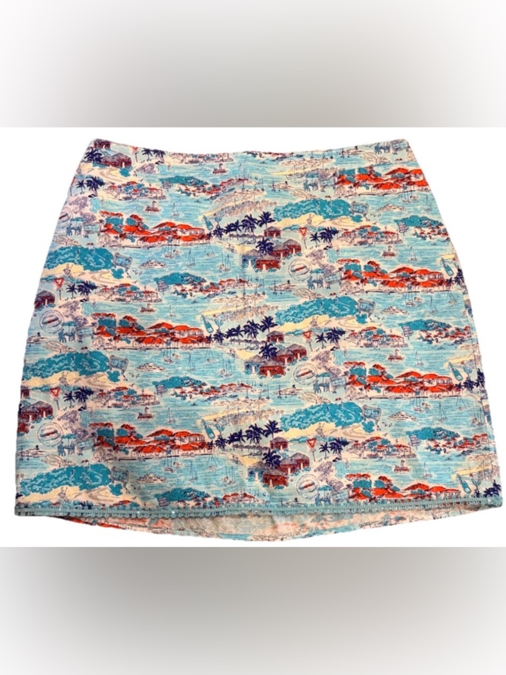 Vineyard Vines Mini Skirt Nautical Sailboat Print Small Preppy Resort Wear